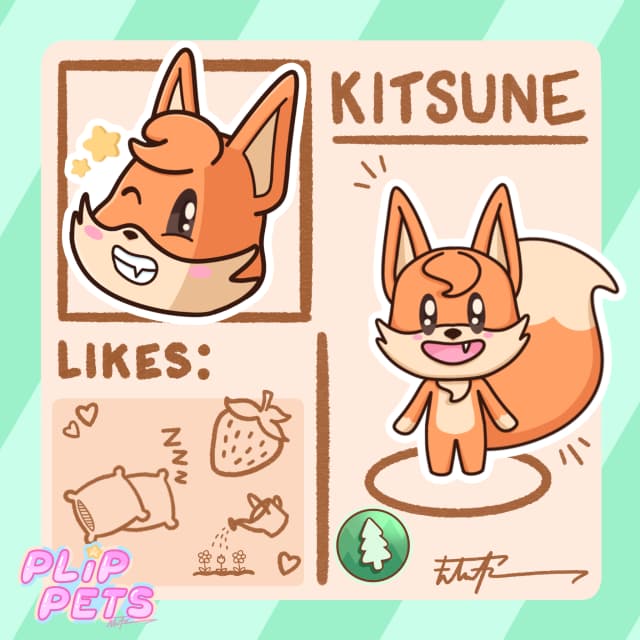 Kistune Character Postcard Image