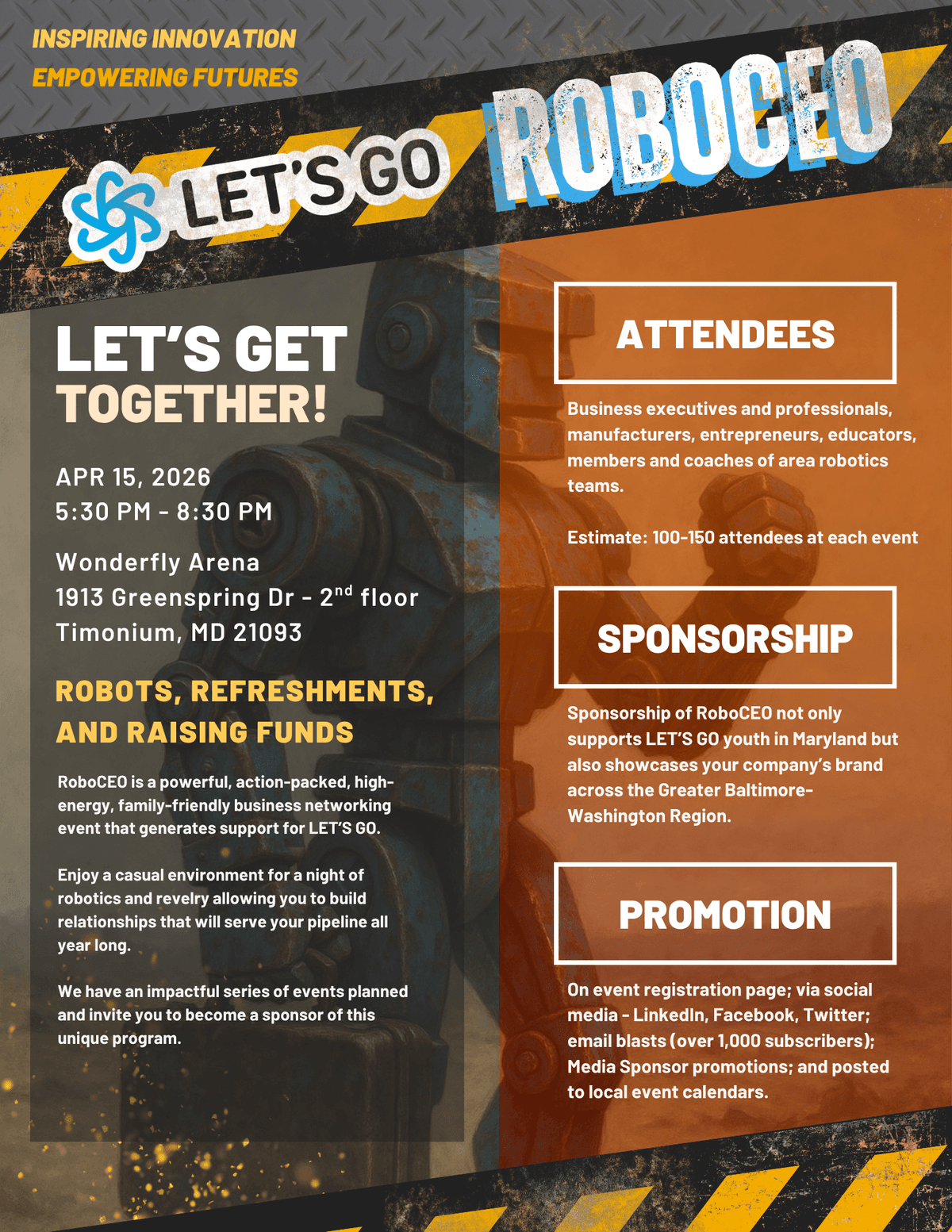 LET'S GO RoboCEO April 2026 Informational Flyer